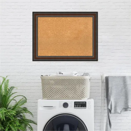 Cork Board, Cyprus Walnut Wood Frame - Bulletin Board, Organization Board, Pin Board {5}