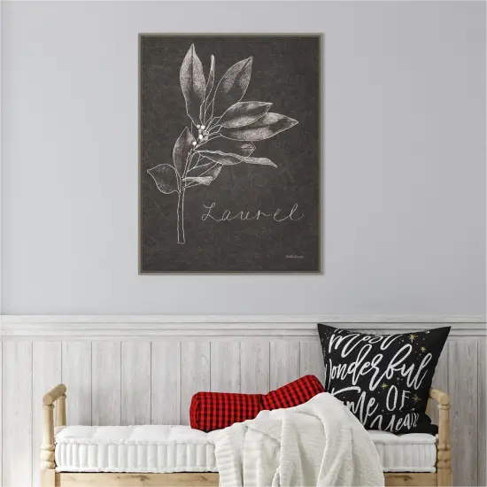 Black and White Chalkboard Christmas I by Beth Grove 23-in. W x 30-in. H. Canvas Wall Art Print Framed in Grey {5}