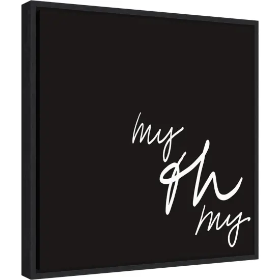 Ooh I by Anna Hambly 16-in. W x 16-in. H. Canvas Wall Art Print Framed in Black {1}