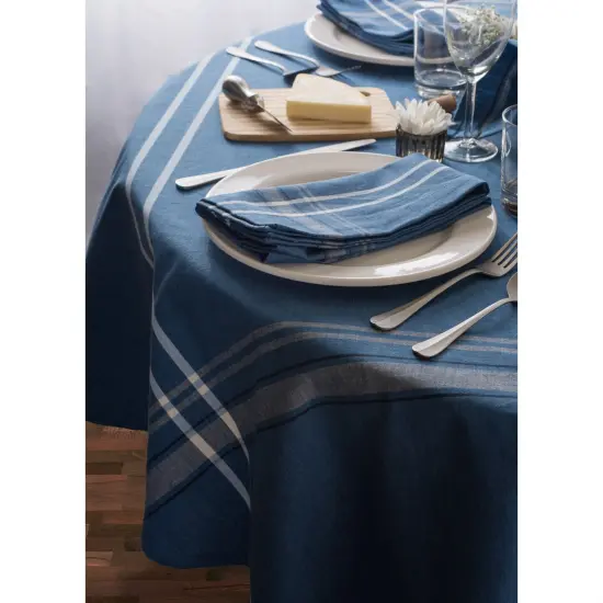 DII Blue French Chambray Tablecloth 70 Round {6}