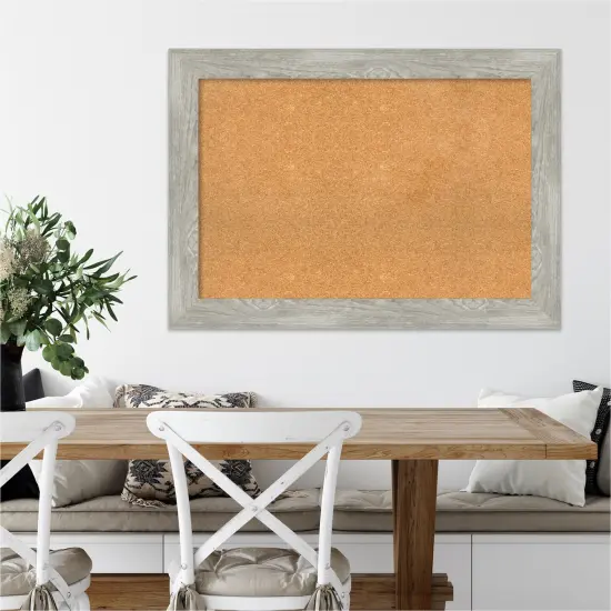 Cork Board, Dove Greywash Frame - Bulletin Board, Organization Board, Pin Board {4}