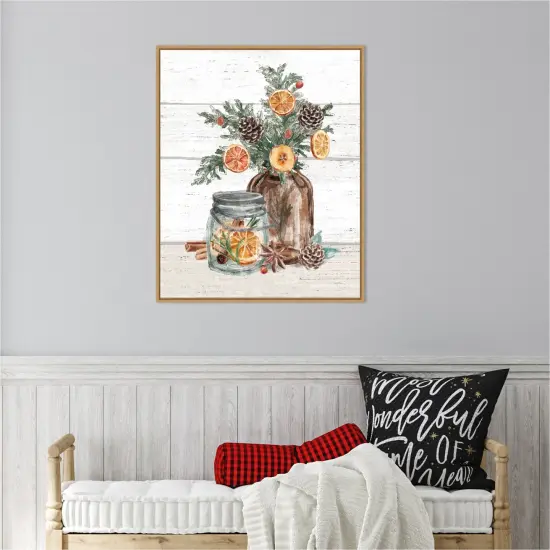 Seasonal Market II by Mary Urban 23-in. W x 28-in. H. Canvas Wall Art Print Framed in Natural {4}