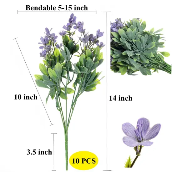 Grand Verde Wildflowers Artificial Flowers Real Touch Bouquets Faux Ranunculus Bulk Greenery, 10pcs Lilac-Purple {2}