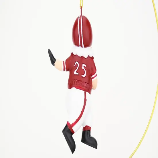 Touchdown Santa Christmas Sports Football Ornament (Dark Red & White) {6}