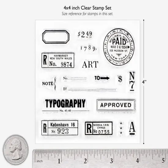 Typography Small Clear Stamp Set 4x4 inch by Wintertime Crafts {3}