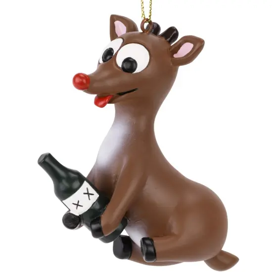 Rowdy Reindeer Funny Liquor Bottle Christmas Ornament {4}