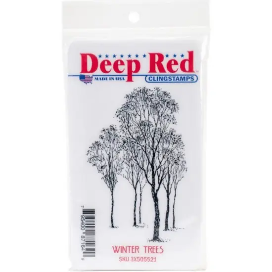 Deep Red Stamps Winter Trees Rubber Stamp 2 x 3.2 inches {2}