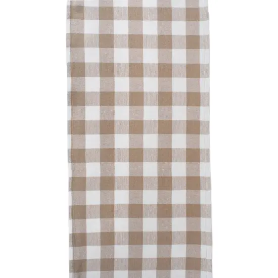 DII Stone Heavyweight Check Fringed Table Runner {2}