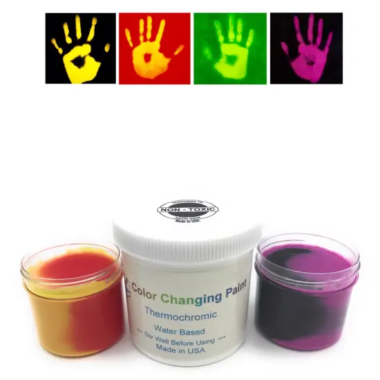 Temperature Activated Color Changing Thermochromic Paint Heat & Cold Reactive Black colorless 77&deg;f {3}