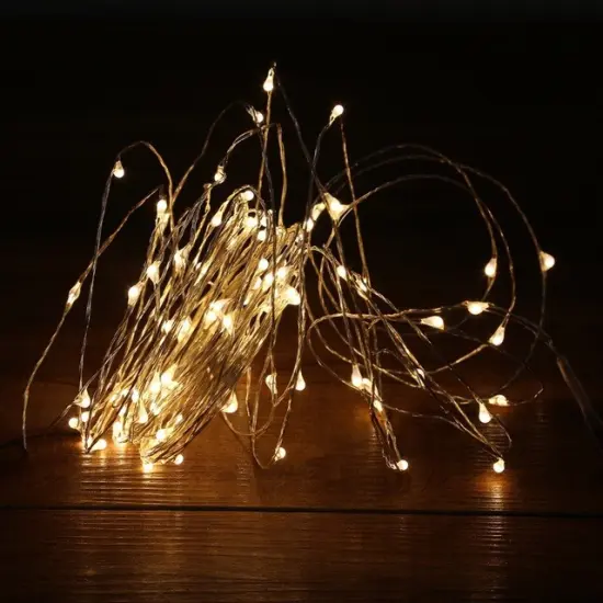 Perfect Holiday 100 LED Copper Battery String Light Warm white {1}