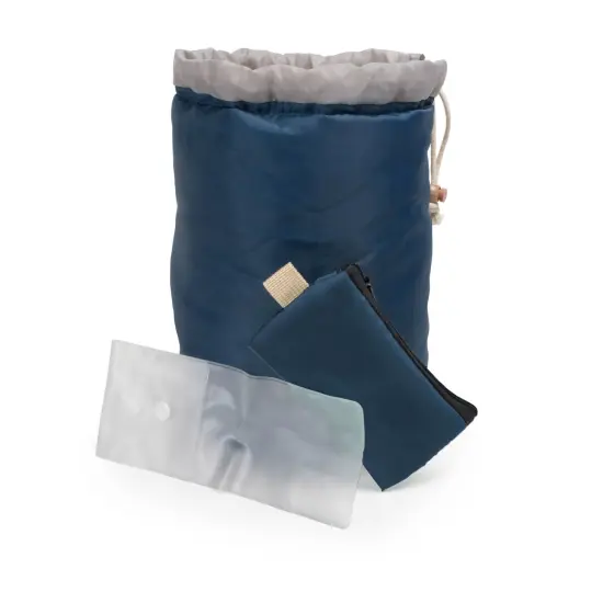 DII Polyester Bin Marble Black Round Medium {1}