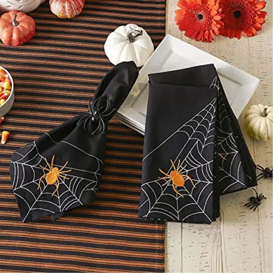 DII Spooky Spiderweb Embellished Napkin (Set of 4) {4}