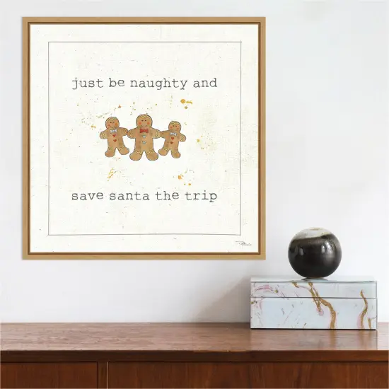 Christmas Cuties VII (Gingerbread) by Pela Studio Canvas Wall Art Print Framed Natural {4}