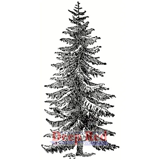 Deep Red Stamps Spruce Tree Rubber Stamp 2 x 4 inches {1}