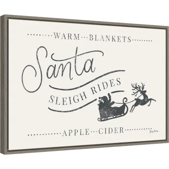 Vintage Christmas VI by Becky Thorns 23-in. W x 16-in. H. Canvas Wall Art Print Framed in Grey {1}