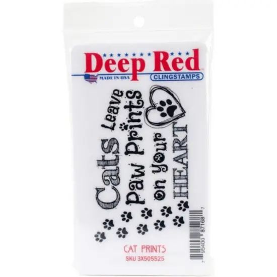 Deep Red Stamps Cat Prints Rubber Stamp 3.2 x 2 inches {2}