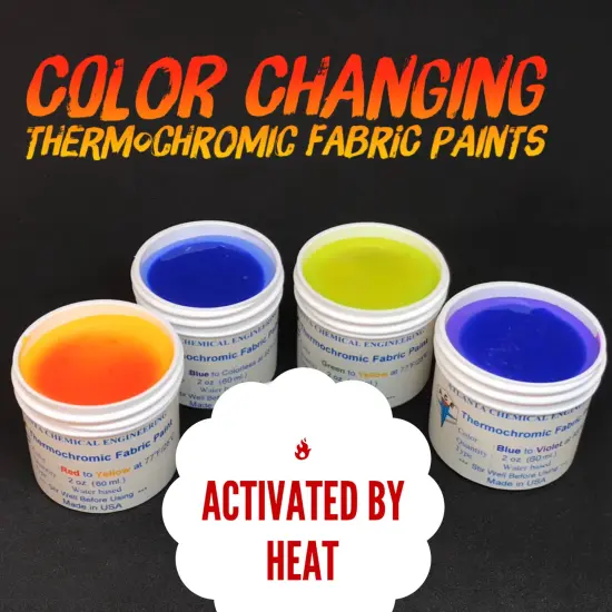Temperature Activated Body Heat Reactive Color Changing Thermochromic Fabric Paint Red colorless 88⁰f {3}