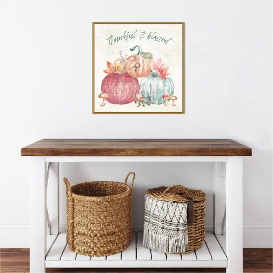 Harvest Touch VI by Dina June 22-in. W x 22-in. H. Canvas Wall Art Print Framed in Gold {5}