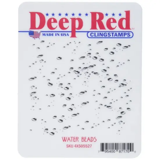 Deep Red Stamps Water Beads Rubber Stamp 3 x 3inches {2}