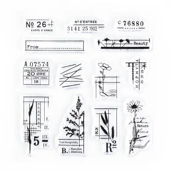 Vintage Floral Details Small Decorative Clear Stamps 4x4 inch by Wintertime Crafts {1}