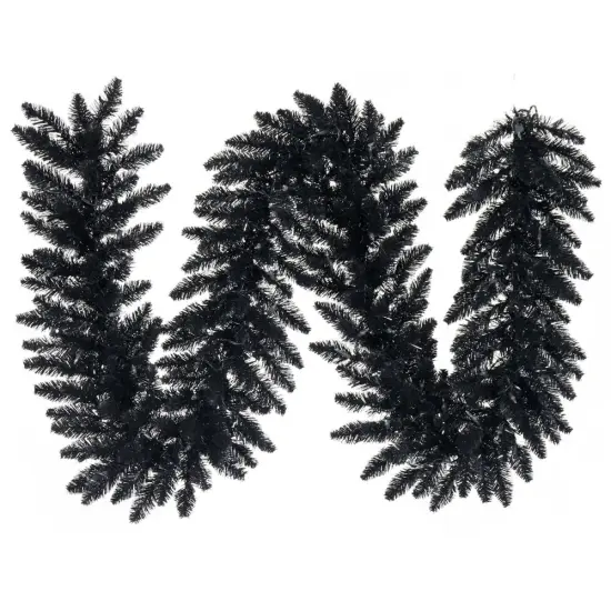 Perfect Holiday 9ft Artificial Christmas Halloween Garland - Black Unlit {2}