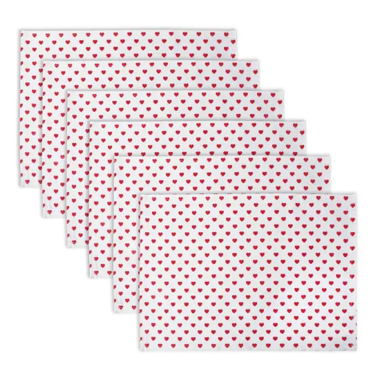 DII Lil Hearts Ribbed Placemats (Set of 6) {1}