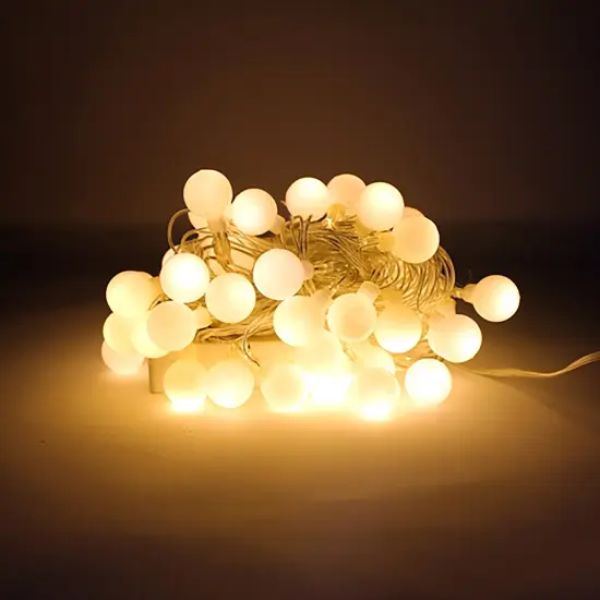Perfect Holiday 50 LED Frosted Globe String Lights w/ Remote - WW Battery Operated {2}