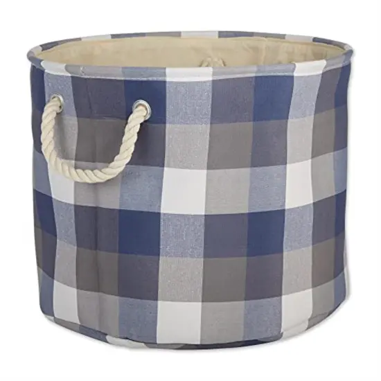 DII Polyester Bin Tri Color French Blue Round Large 15"x16"x16" {1}