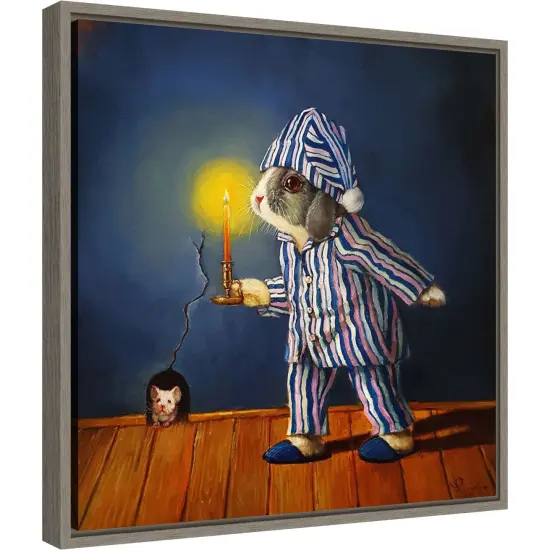 The Night Before Christmas Mouse by Lucia Heffernan Canvas Wall Art Print Framed Gold {6}