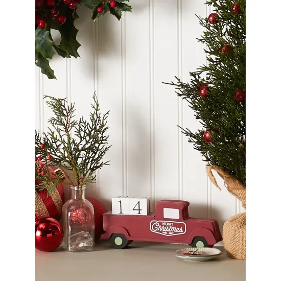 DII Christmas Tree Truck Tabletop Block Calendar {6}