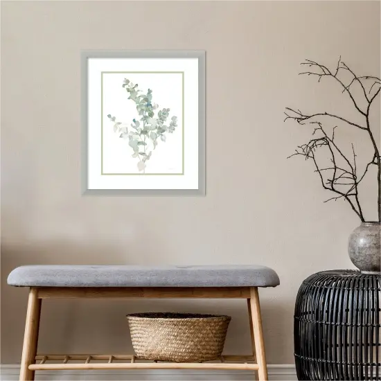 Eucalyptus II Cool by Danhui Nai Wood Framed Wall Art Print 19 in. W x 22 in. H {4}