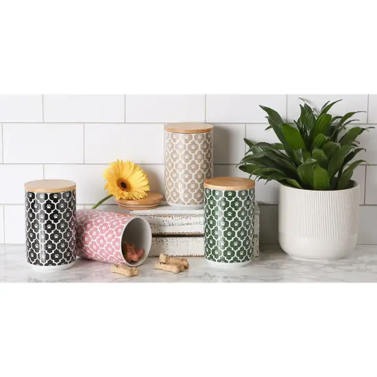 DII Stone Paw Lattice Print Ceramic Treat Canister {6}
