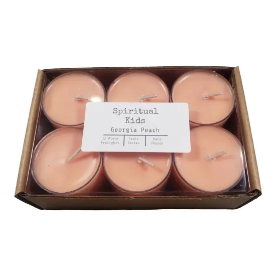 Georgia Peach Natural Soy Wax Tealights 12 Count Hand Poured with Fragrant Oils! | Fruit Scent | Summer Candle | Wedding Favors | FREE Shipping | {1}