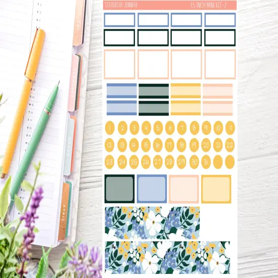 Bees Floral Planner Sticker Kit (for 7x9 vertical planners) {4}