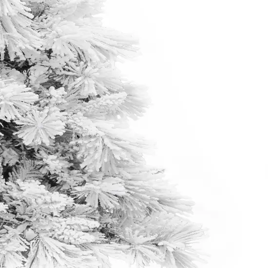Perfect Holiday 7.5' Slim Snow Flocked Atka Christmas Tree {3}