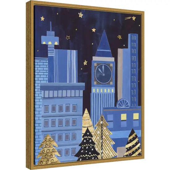 Holiday Night I by Melissa Wang 16-in. W x 20-in. H. Canvas Wall Art Print Framed in Gold {1}