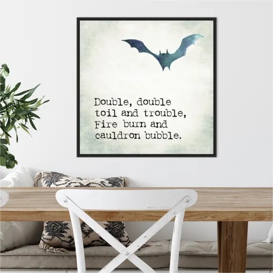 Double Double Bat by Amanti Art Portfolio 22-in. W x 22-in. H. Canvas Wall Art Print Framed in Black {5}