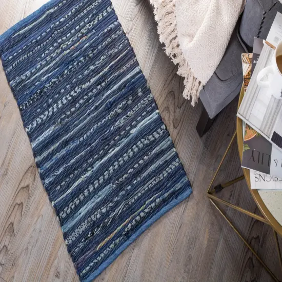 DII Multi Nautical Blue Rag Rug {2}