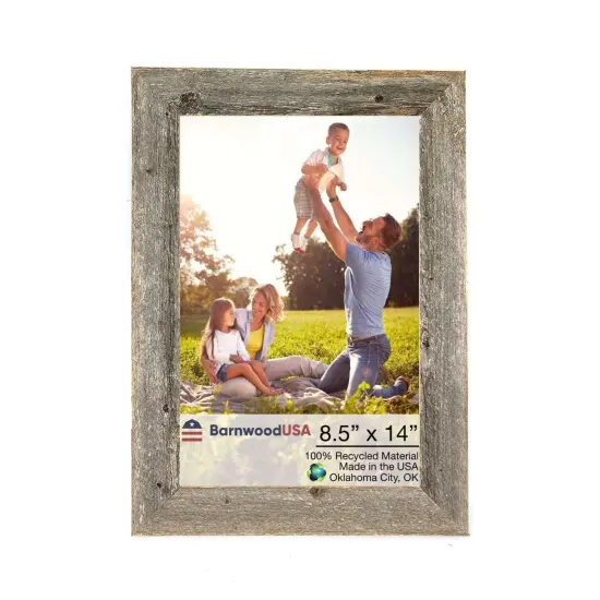 Rustic Farmhouse 8.5 in. x 14 in. Reclaimed Wood Picture Frame Black {2}