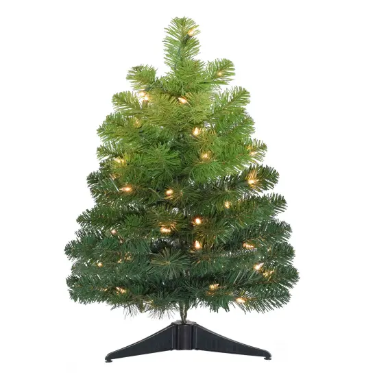 Perfect Holiday 24" Pre-lit Tabletop Ombre Green Christmas Tree {1}