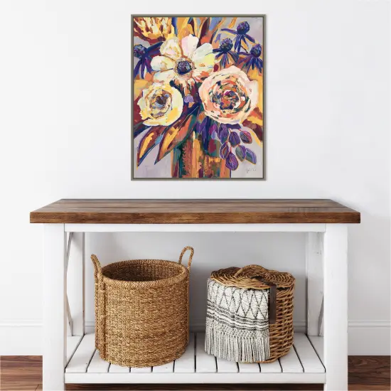 Fall Vision by Jeanette Vertentes 23-in. W x 28-in. H. Canvas Wall Art Print Framed in Grey {4}