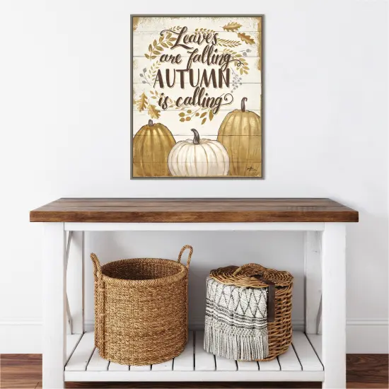 Grateful Season II by Janelle Penner 23-in. W x 28-in. H. Canvas Wall Art Print Framed in Grey {4}