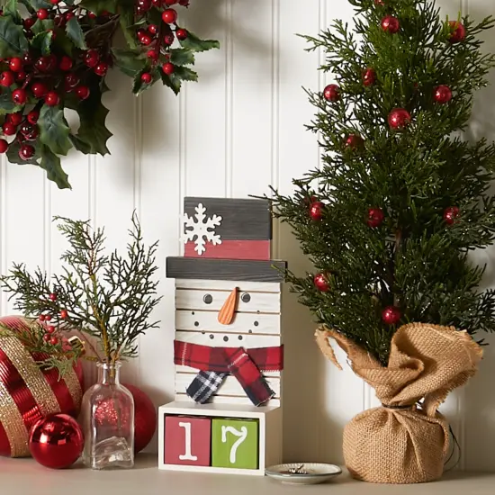 DII Square Snowman Tabletop Block Advent {3}
