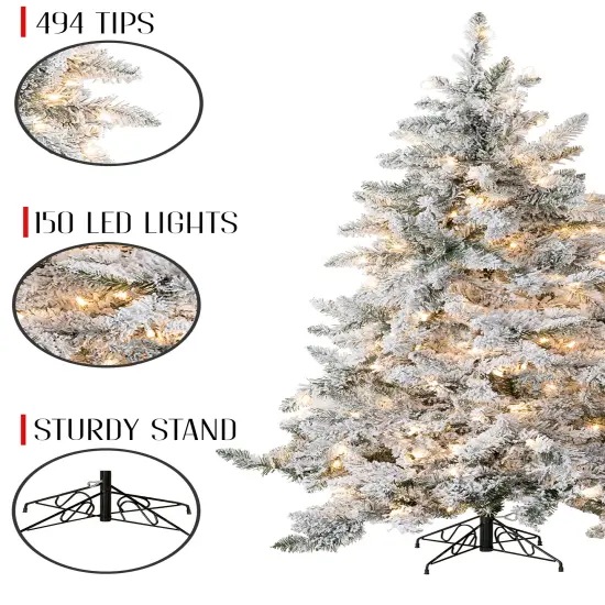 Perfect Holiday 5ft Pre-lit Alpine Spruce Artificial Christmas Tree {5}