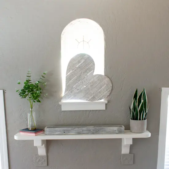 Rustic Farmhouse Decorative 35.5 in. Solid Reclaimed Wood Centerpiece Organizer Storage Box White {4}