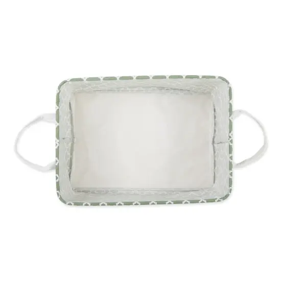 DII PE-Coated Cotton Polyester Laundry Bin Lattice Artichoke Green Rectangle Extra Large 12.5x17.5x10.5 (Set of 2) {2}