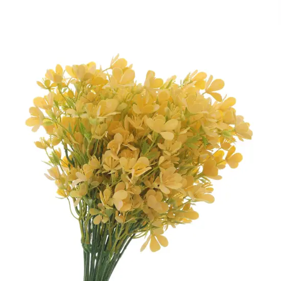 Grand Verde Myosotis Artificial Flowers Real Touch Plastic Faux Bouquets Fake Floral Greenery Stems - 10pcs Bulk Yellow {3}