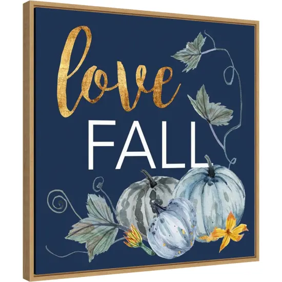 Indigo Harvest IV by Melissa Wang 22-in. W x 22-in. H. Canvas Wall Art Print Framed in Natural {1}