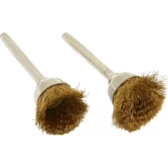 2 Brass Wire Cup Brushes Gunsmith Polish Rotary Tools {1}