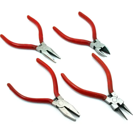4 Flat Bent Round Chain Nose Pliers Beading Cutters {1}